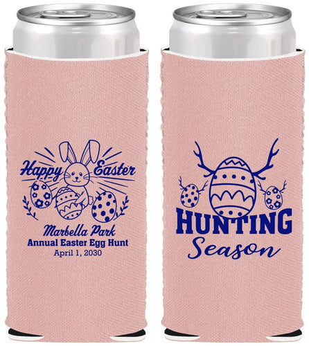 Custom Easter Neoprene Slim Can Coolers - Bunny Egg Hunt | 210003