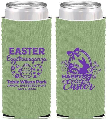 Custom Easter Neoprene Slim Can Coolers - Easter Bunny | 210008