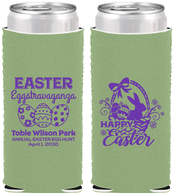 Custom Easter Neoprene Slim Can Coolers - Easter Bunny | 210008