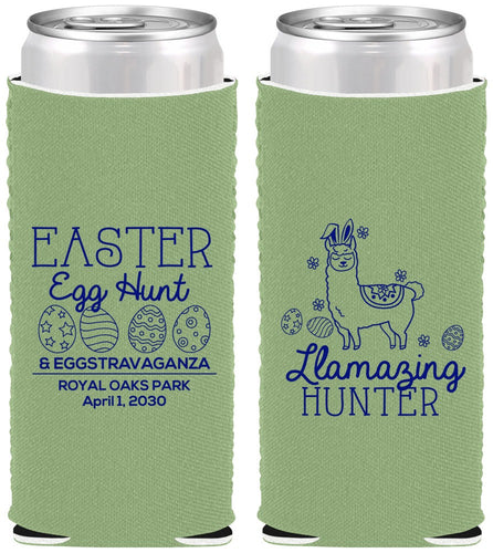 Custom Easter Neoprene Slim Can Coolers - Llama Eggs | 210009