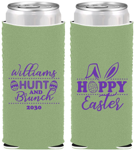 Custom Easter Neoprene Slim Can Coolers - Hoppy Bunny Eggs | 210012