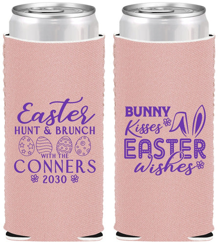 Custom Easter Neoprene Slim Can Coolers - Bunny Kisses Eggs | 210014