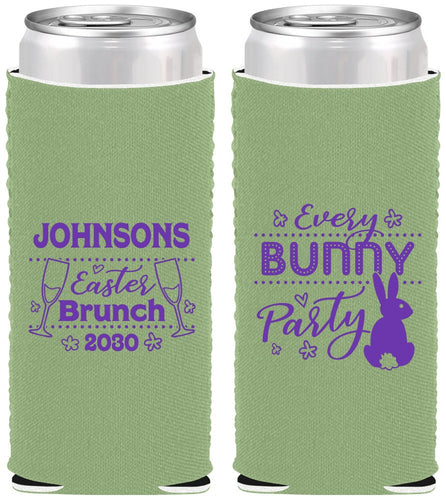 Custom Easter Neoprene Slim Can Coolers - Every Bunny Party | 210016