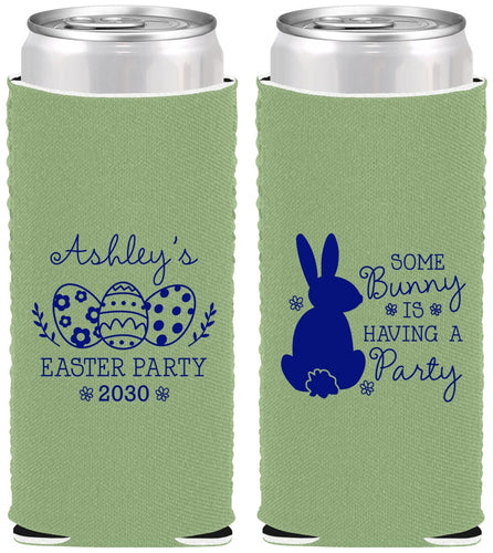 Custom Easter Neoprene Slim Can Coolers - Bunny Eggs | 210017