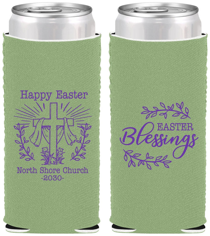 Custom Easter Neoprene Slim Can Coolers - Blessings Church | 210020