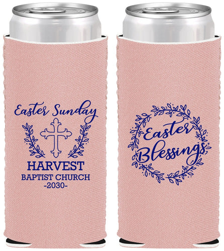 Custom Easter Neoprene Slim Can Coolers - Easter Sunday Church | 210023