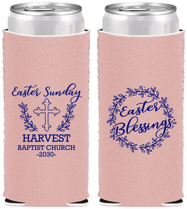 Custom Easter Neoprene Slim Can Coolers - Easter Sunday Church | 210023