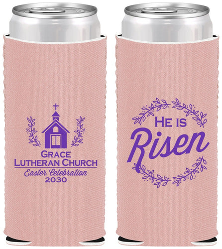 Custom Easter Neoprene Slim Can Coolers - He Is Risen | 210026