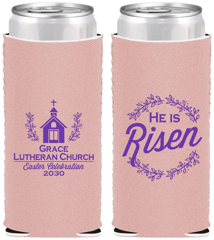 Custom Easter Neoprene Slim Can Coolers - He Is Risen | 210026