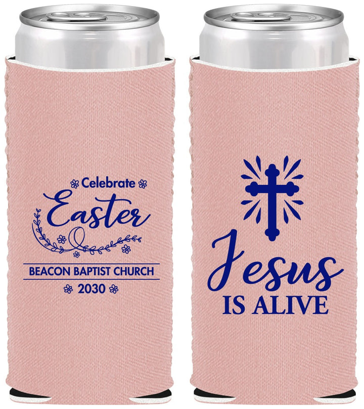 Custom Easter Neoprene Slim Can Coolers - Jesus Is Alive | 210027