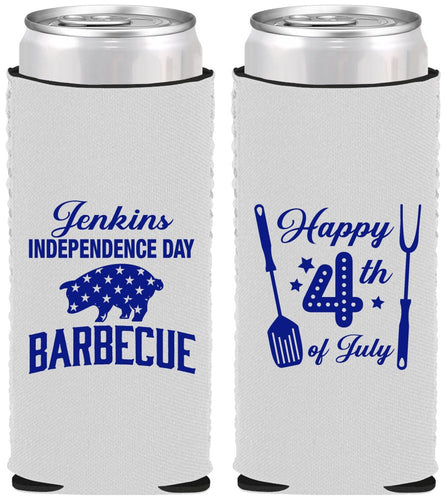 Custom 4th Of July Neoprene Slim Can Coolers - Barbecue Bbq | 220001