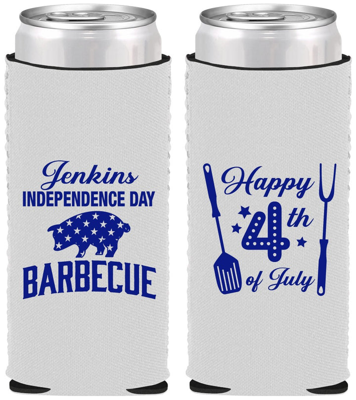 Custom 4th Of July Neoprene Slim Can Coolers - Barbecue Bbq | 220001