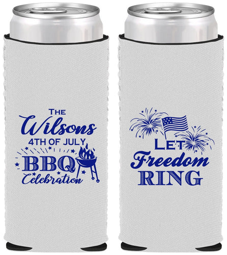 Custom 4th Of July Neoprene Slim Can Coolers - Bbq Fireworks | 220009