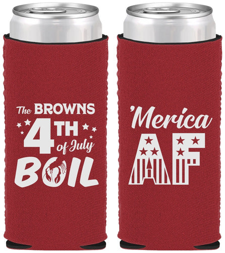 Custom 4th Of July Neoprene Slim Can Coolers - Merica Af | 220014