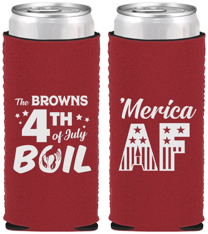 Custom 4th Of July Neoprene Slim Can Coolers - Merica Af | 220014
