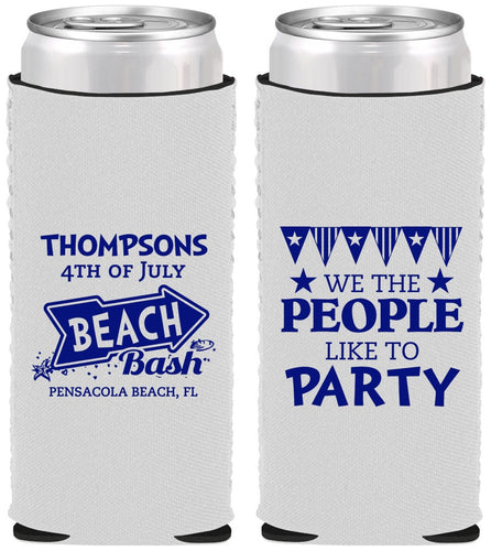 Custom 4th Of July Neoprene Slim Can Coolers - We The People | 220025