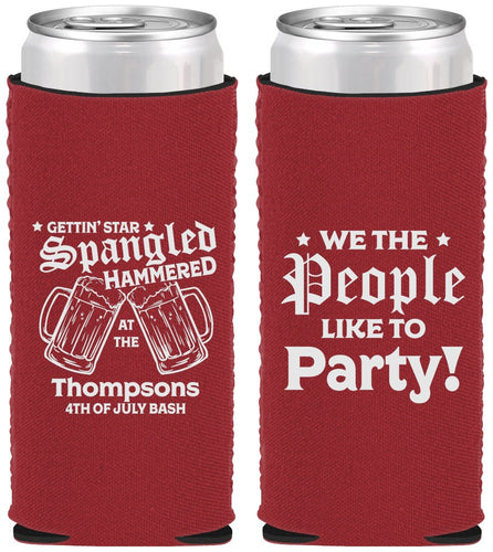 Custom 4th Of July Neoprene Slim Can Coolers - We The People | 220030