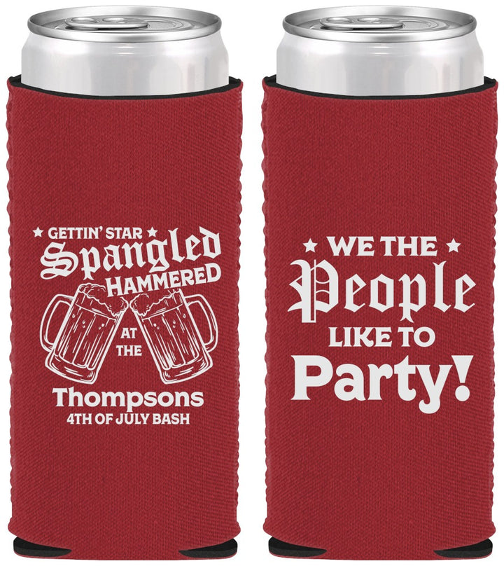 Custom 4th Of July Neoprene Slim Can Coolers - We The People | 220030