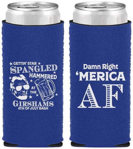 Custom 4th Of July Neoprene Slim Can Coolers - Merica Af | 220031