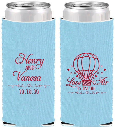Custom Wedding Neoprene Slim Can Coolers - Hot Air Balloon | 225