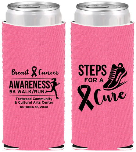 Custom Awareness Neoprene Slim Can Coolers - Steps For A Cure | 230014