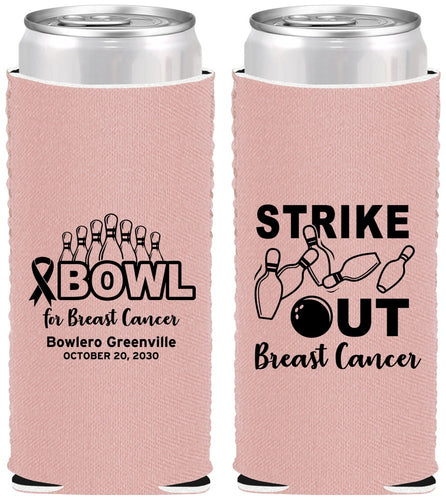 Custom Awareness Neoprene Slim Can Coolers - Bowling Strike Out | 230015