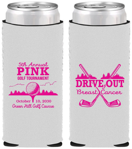 Custom Awareness Neoprene Slim Can Coolers - Gold Drive Out | 230017
