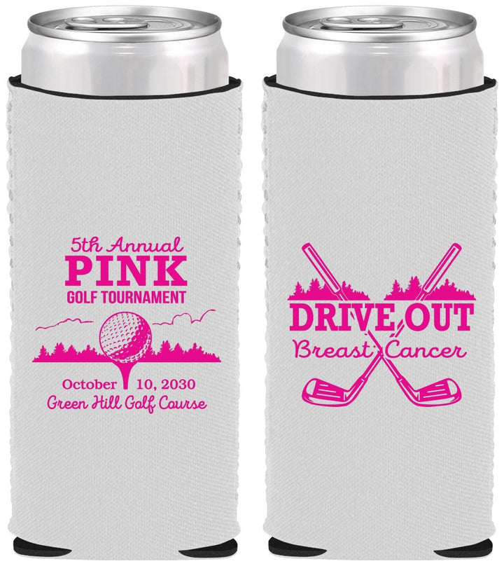 Custom Awareness Neoprene Slim Can Coolers - Gold Drive Out | 230017