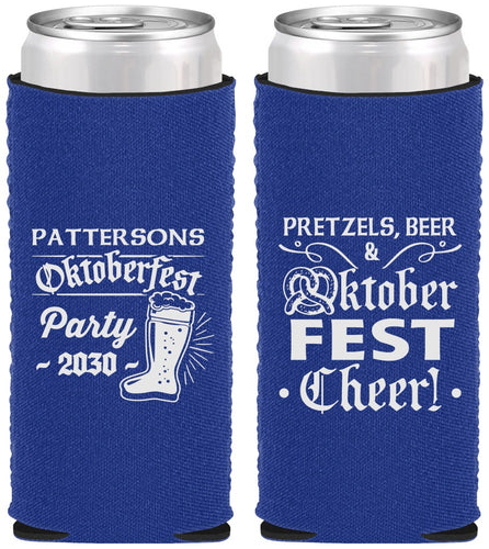 Custom Oktoberfest Neoprene Slim Can Coolers - Pretzel | 240001