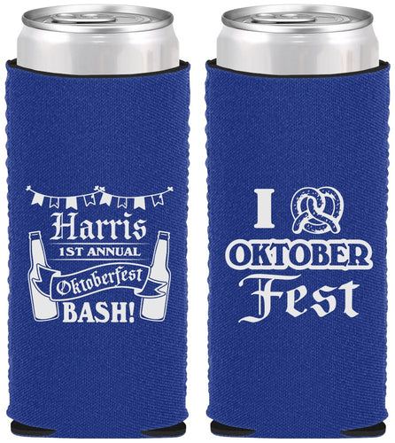 Custom Oktoberfest Neoprene Slim Can Coolers - Pretzel | 240009