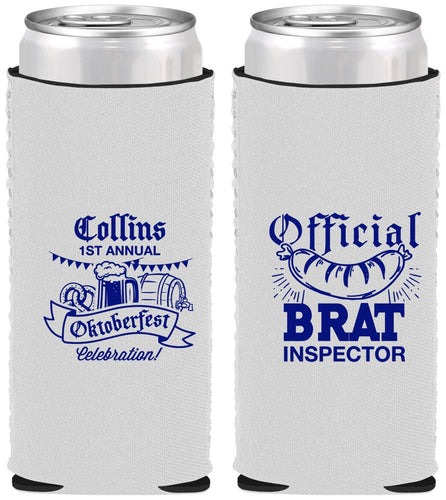 Custom Oktoberfest Neoprene Slim Can Coolers - Brat Inspector | 240011