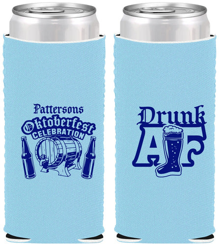 Custom Oktoberfest Neoprene Slim Can Coolers - Drunk Af | 240016