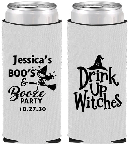 Custom Halloween Neoprene Slim Can Coolers - Drink Up Witches | 250001