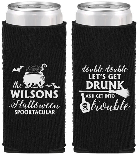 Custom Halloween Neoprene Slim Can Coolers - Witch | 250011