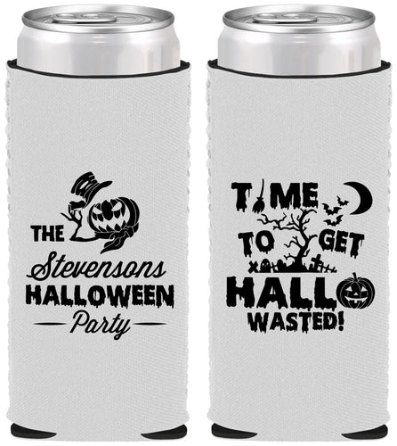 Custom Halloween Neoprene Slim Can Coolers - Hallowasted Pumpkin | 250013