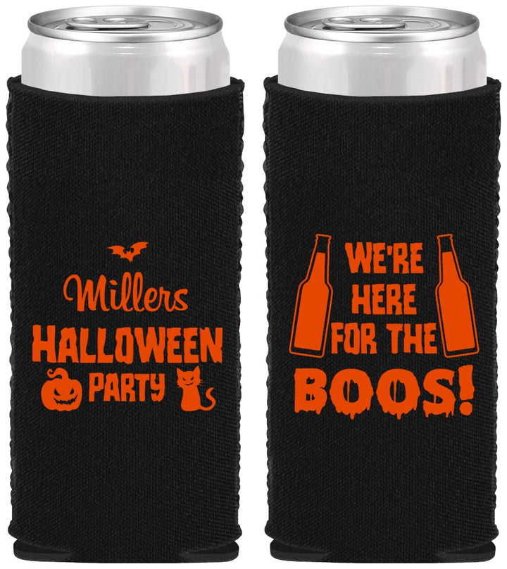 Custom Halloween Neoprene Slim Can Coolers - Boo | 250016