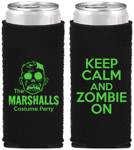 Custom Halloween Neoprene Slim Can Coolers - Zombie | 250018