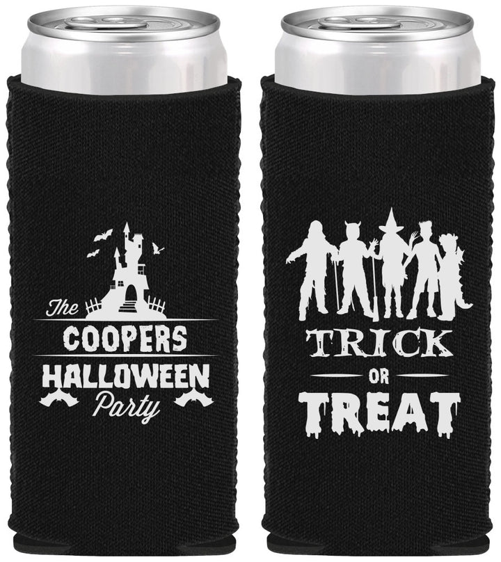 Custom Halloween Neoprene Slim Can Coolers - Trick Or Treat | 250019