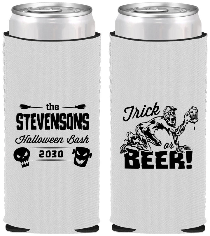 Custom Halloween Neoprene Slim Can Coolers - Trick Or Beer | 250021