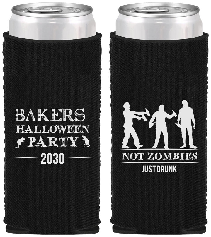 Custom Halloween Neoprene Slim Can Coolers - Zombies | 250023