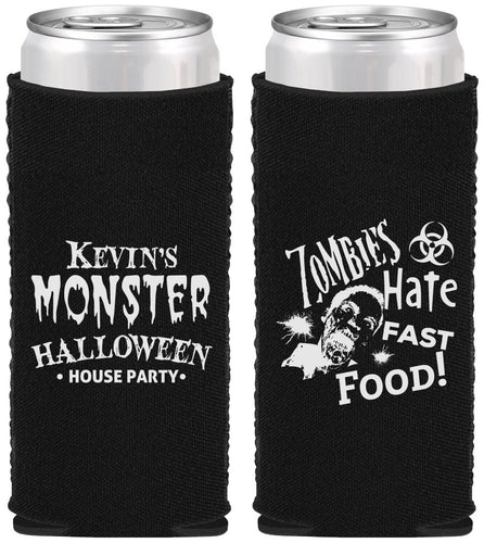 Custom Halloween Neoprene Slim Can Coolers - Monster Zombie | 250027
