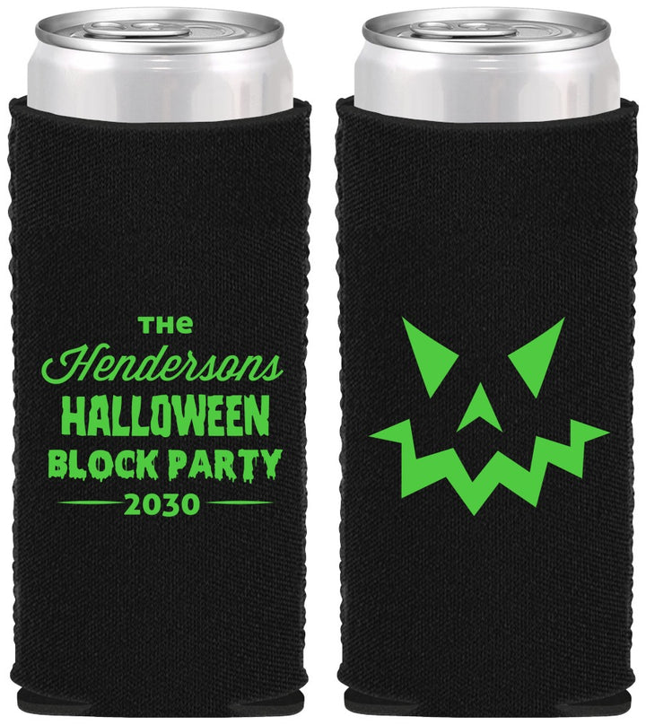 Custom Halloween Neoprene Slim Can Coolers - Pumpkin | 250034