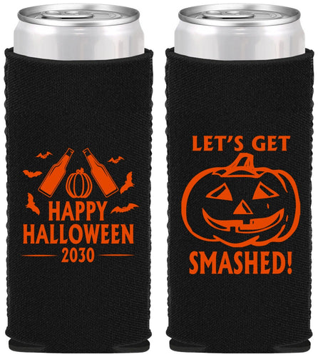 Custom Halloween Neoprene Slim Can Coolers - Lets Get Smashed | 250036
