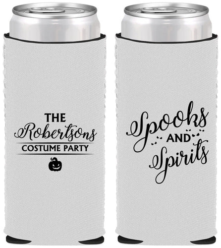 Custom Halloween Neoprene Slim Can Coolers - Spooks Spirits | 250037