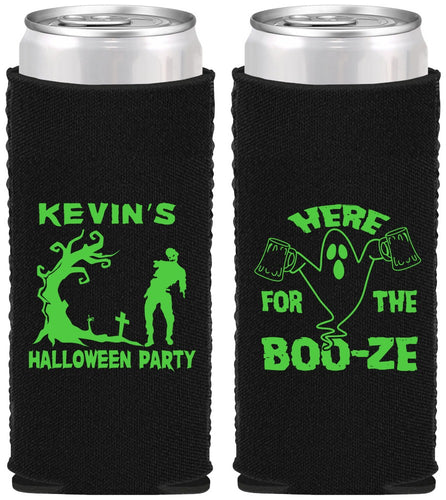 Custom Halloween Neoprene Slim Can Coolers - Ghost | 250046