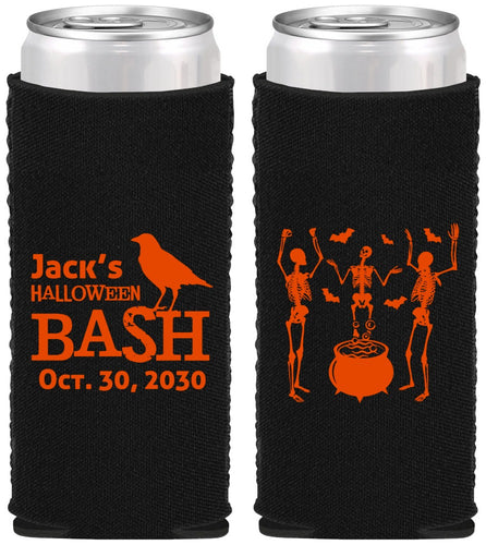 Custom Halloween Neoprene Slim Can Coolers - Skeleton | 250052