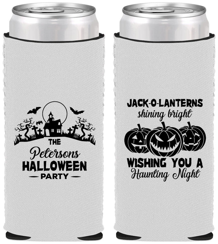 Custom Halloween Neoprene Slim Can Coolers - Jack O Lantern | 250053