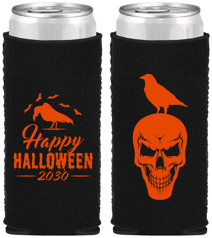 Custom Halloween Neoprene Slim Can Coolers - Skeleton | 250056