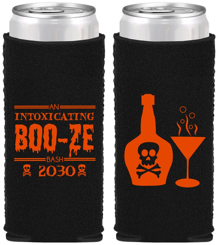 Custom Halloween Neoprene Slim Can Coolers - Booze Wine | 250060