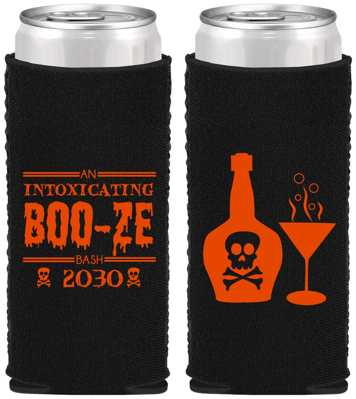 Custom Halloween Neoprene Slim Can Coolers - Booze Wine | 250060